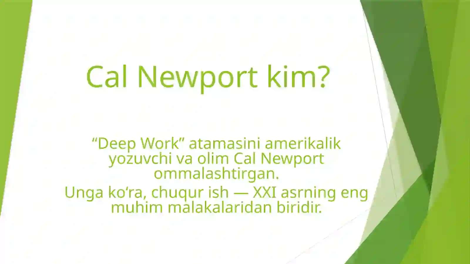 Deep Work (Chuqur ish) tamoyili va diqqatni jamlash texnikalari 4
