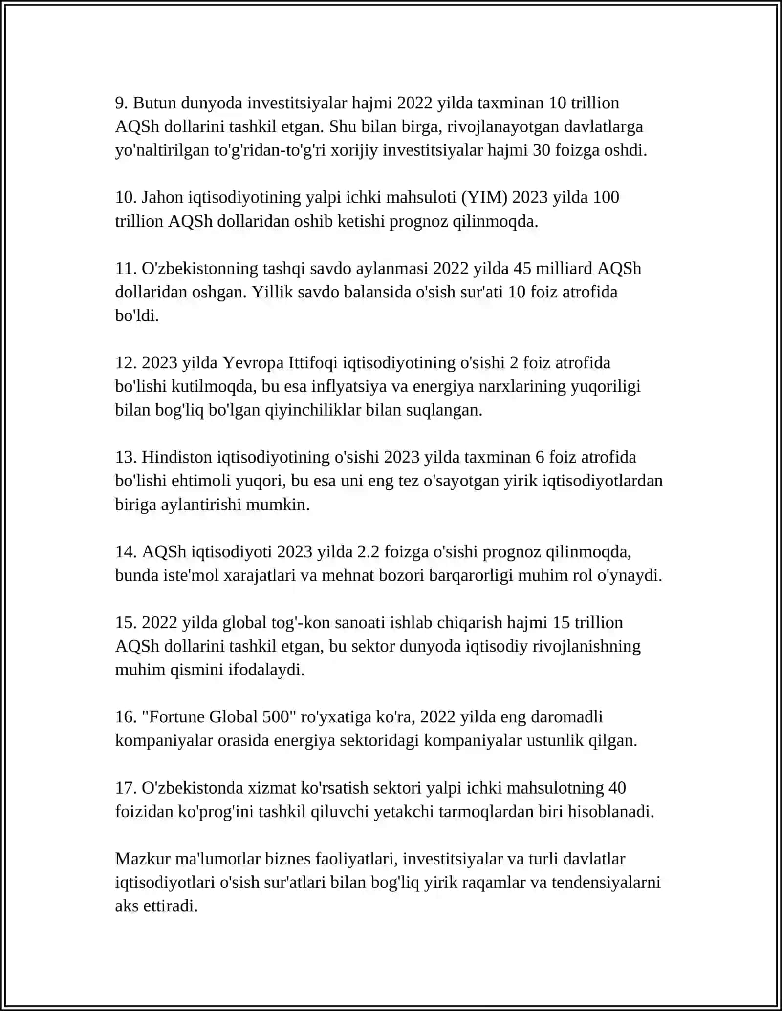 BIZNESNI IQTISODIYOTDA TUTGAN OʻRNI 4