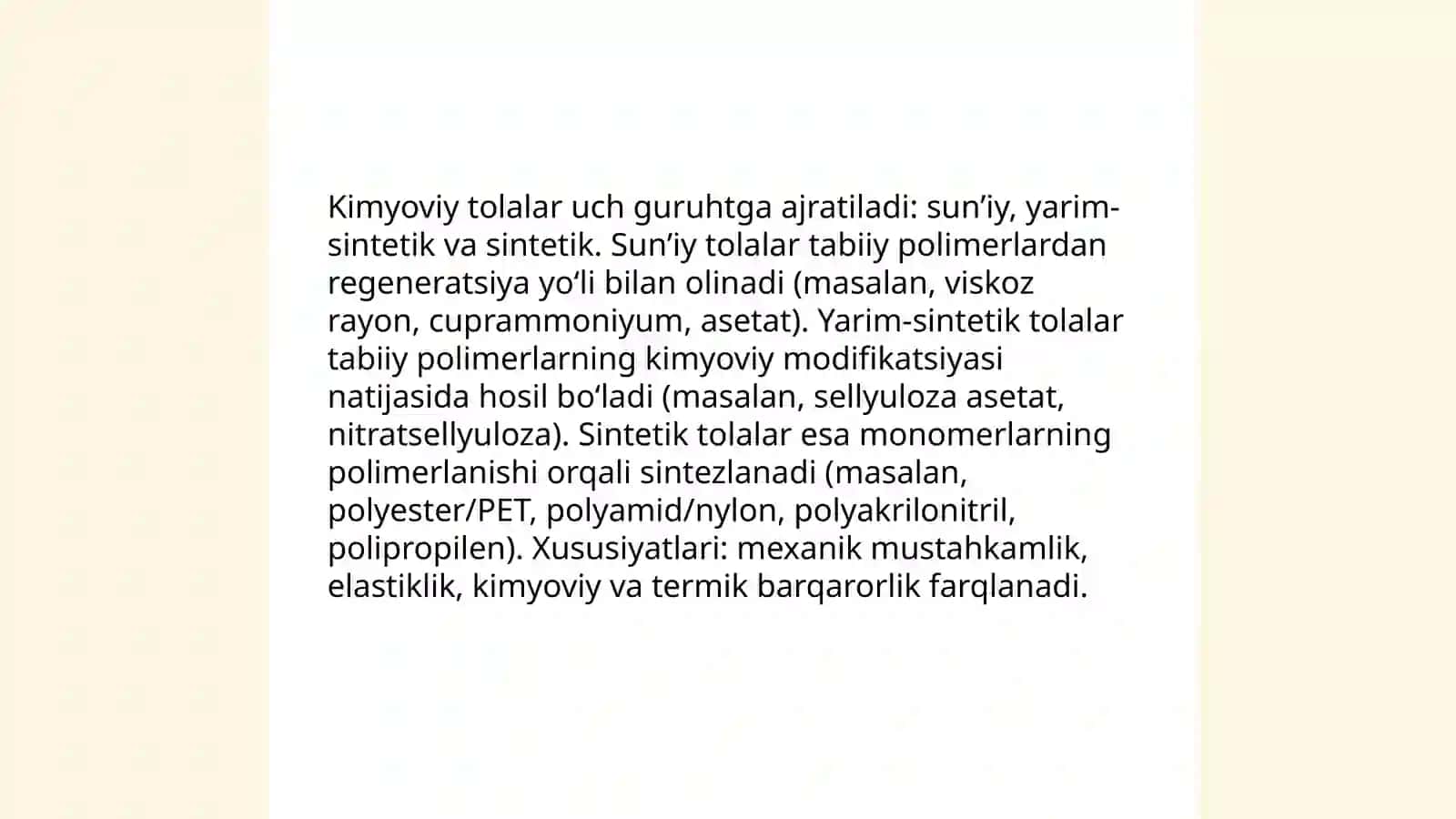 Kimyoviy tolalar va ularning turlarini aniqlash 4