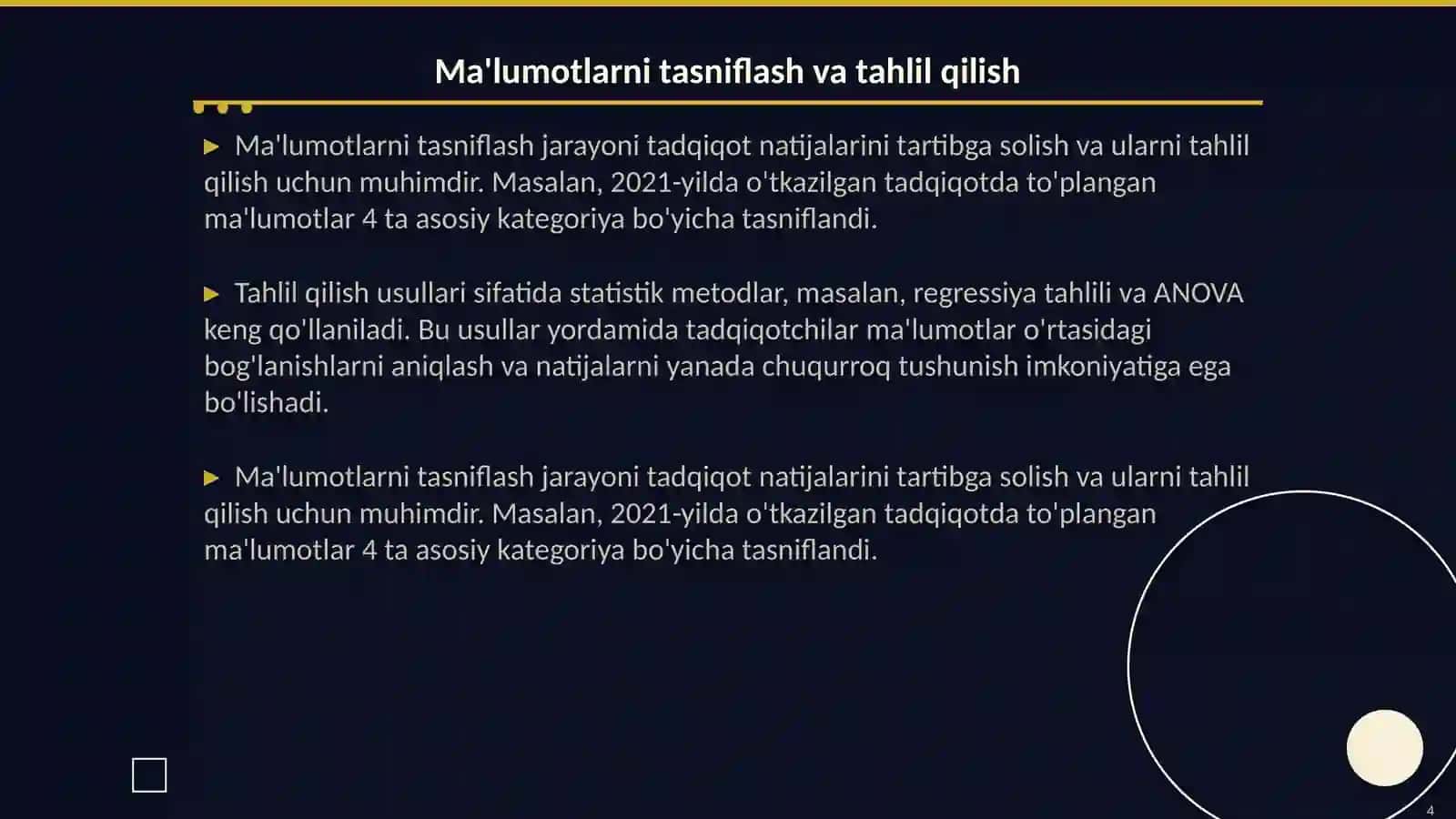 Tadqiqot uchun ma'lumotlarni tizimlashtirishning samarali usullari 4