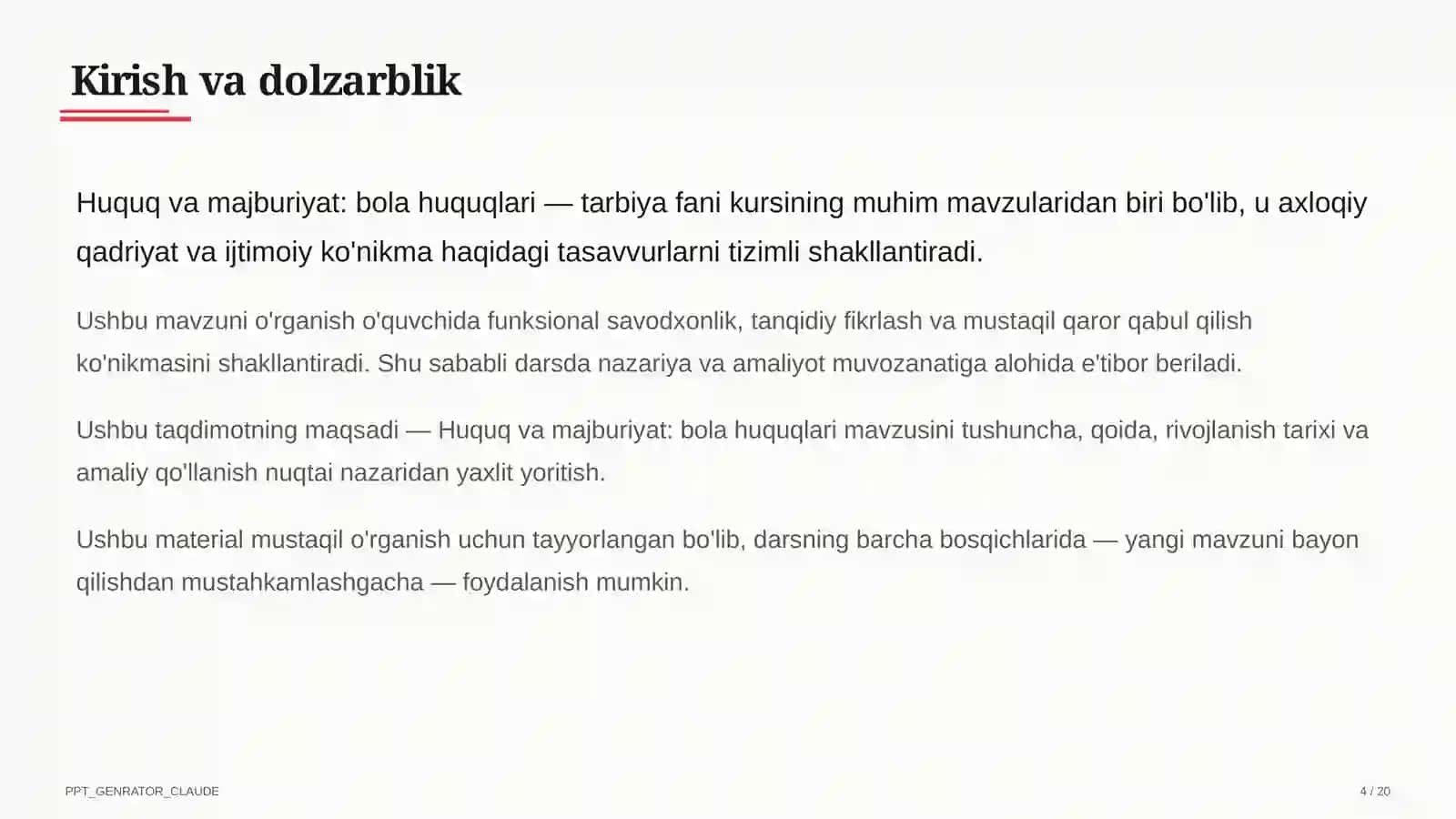 Huquq va majburiyat: bola huquqlari (8-sinf) 4