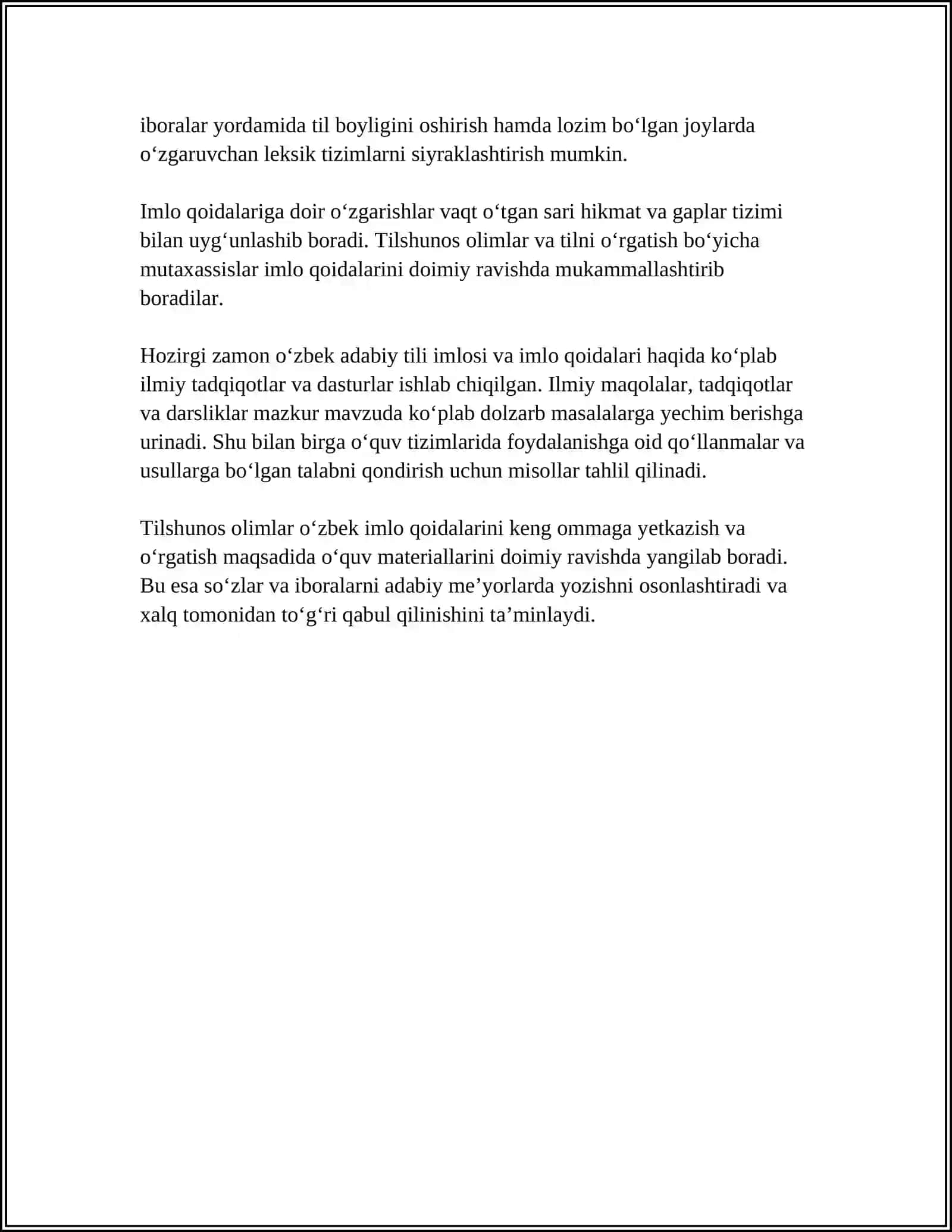 OʻZBEK ADABIY TILI MEʼYORLARI 4