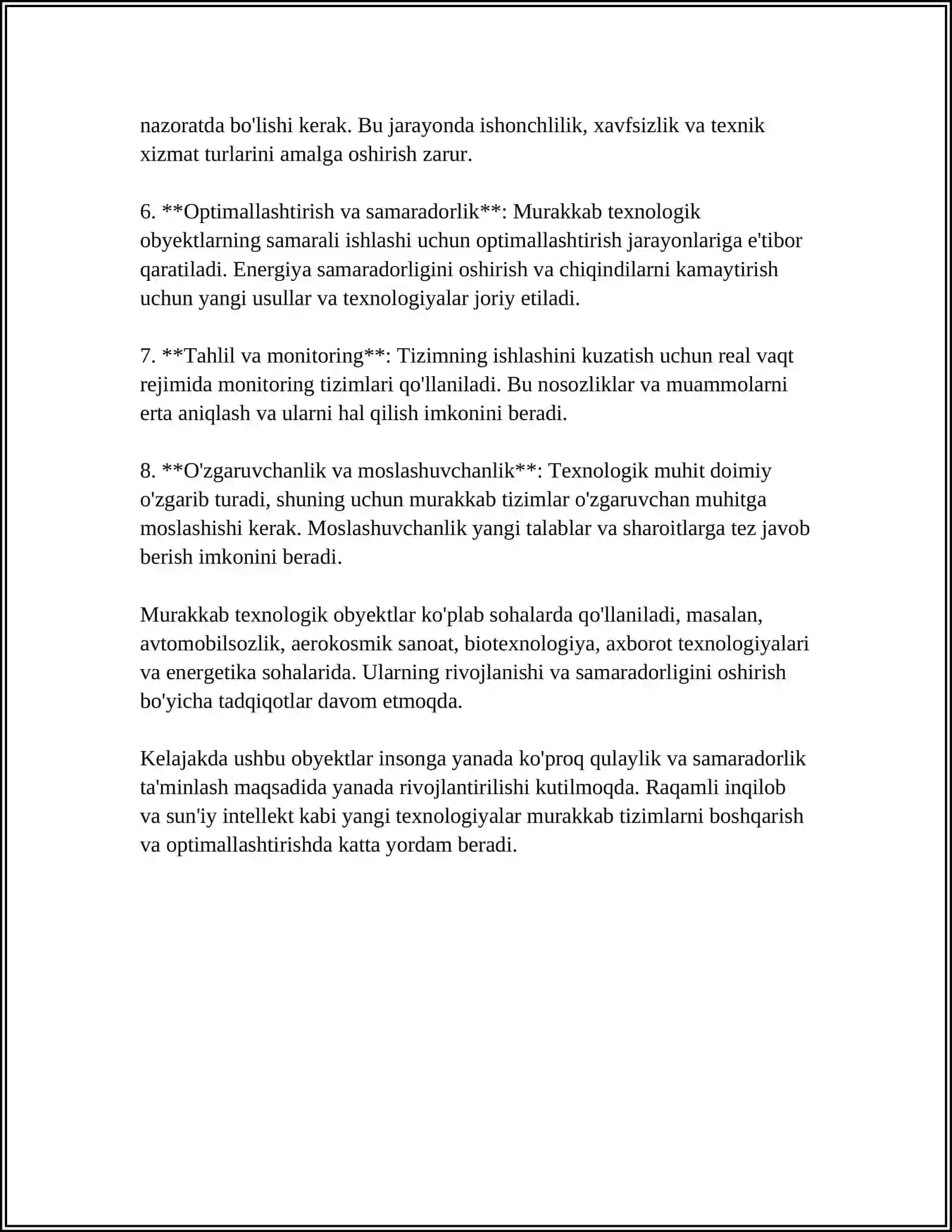 MURAKKAB TEXNOLOGIK OBYEKTLARNI IMITATSION MODELLARINI QURISH 4