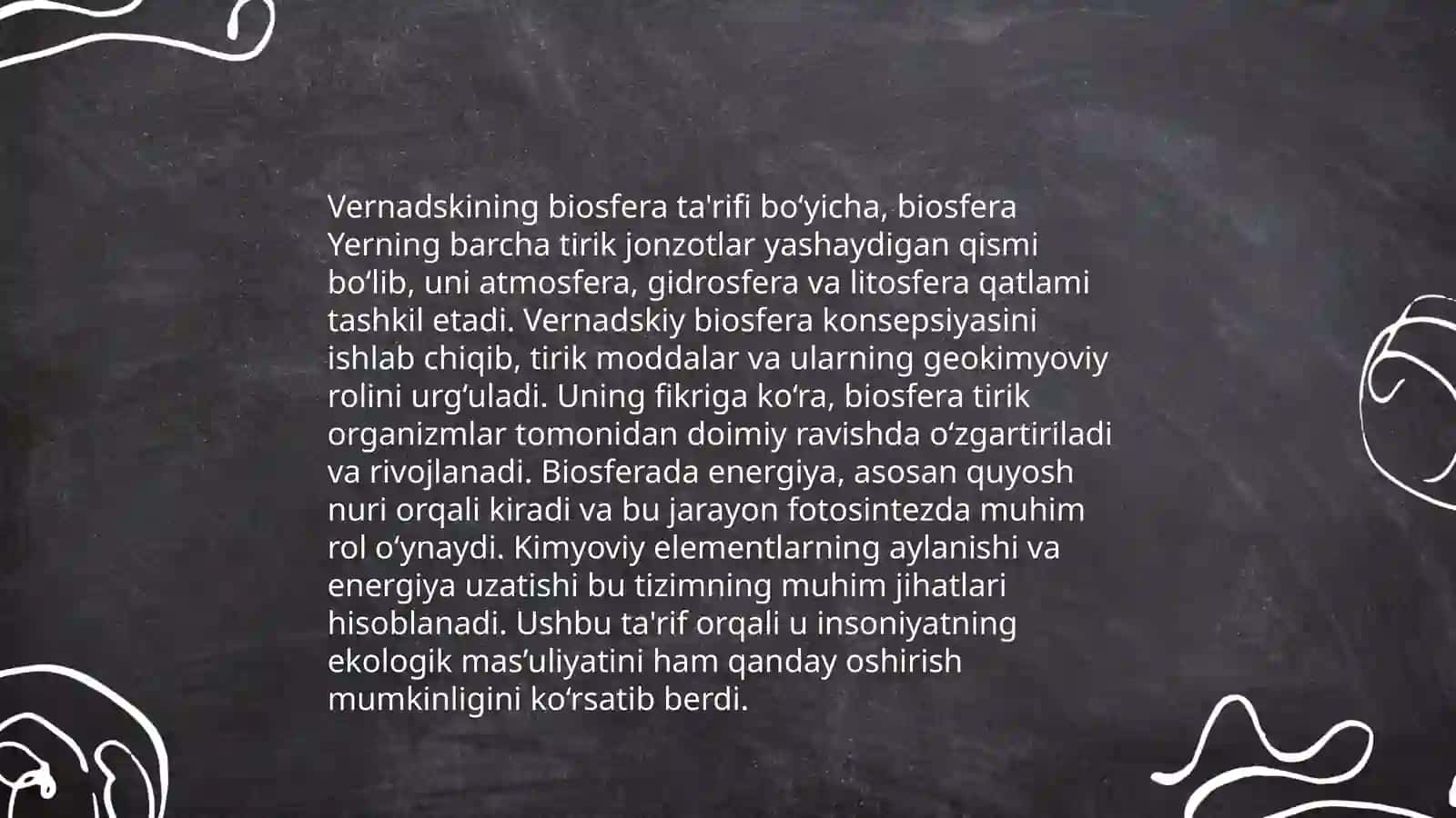 Biosfera haqida tushuncha. Vernadskiy ta'limoti 4