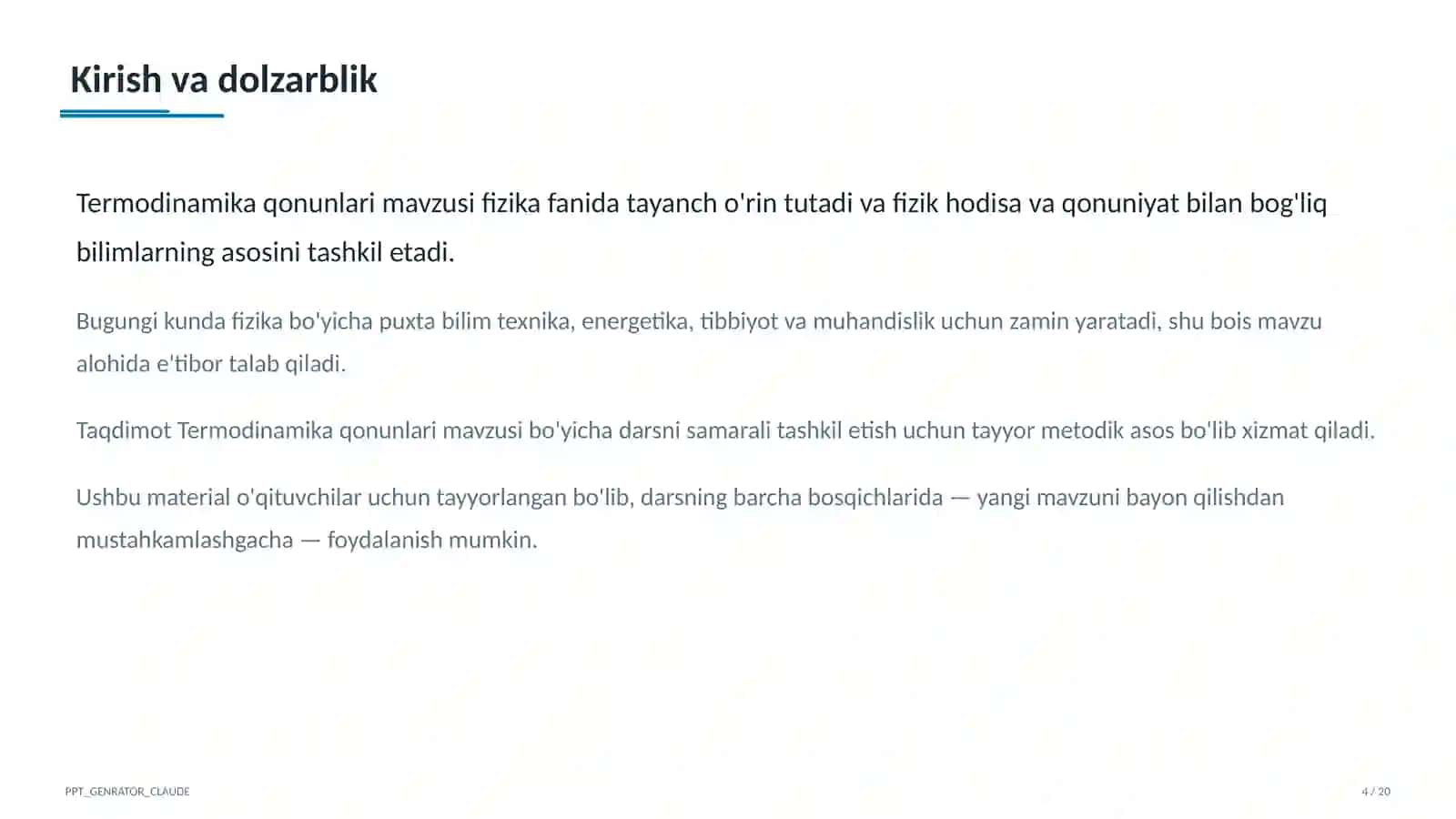 Termodinamika qonunlari (10-sinf) 4