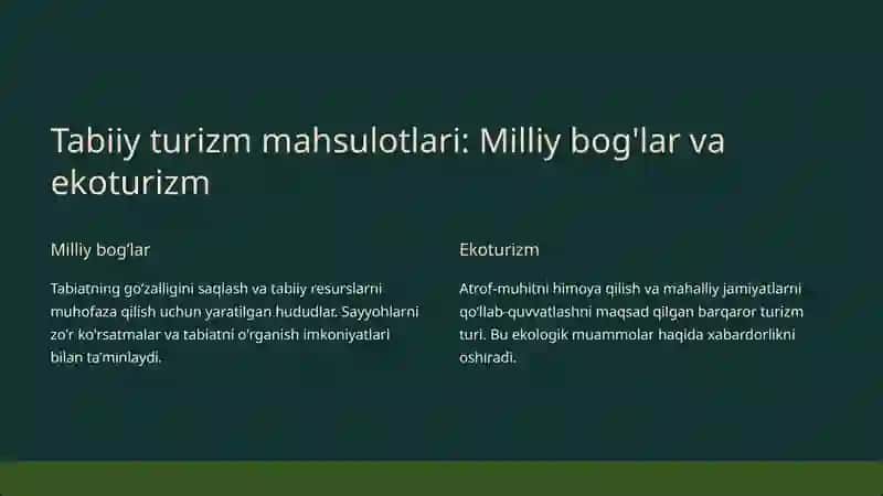 Turizm mahsulotlarining turlari 4