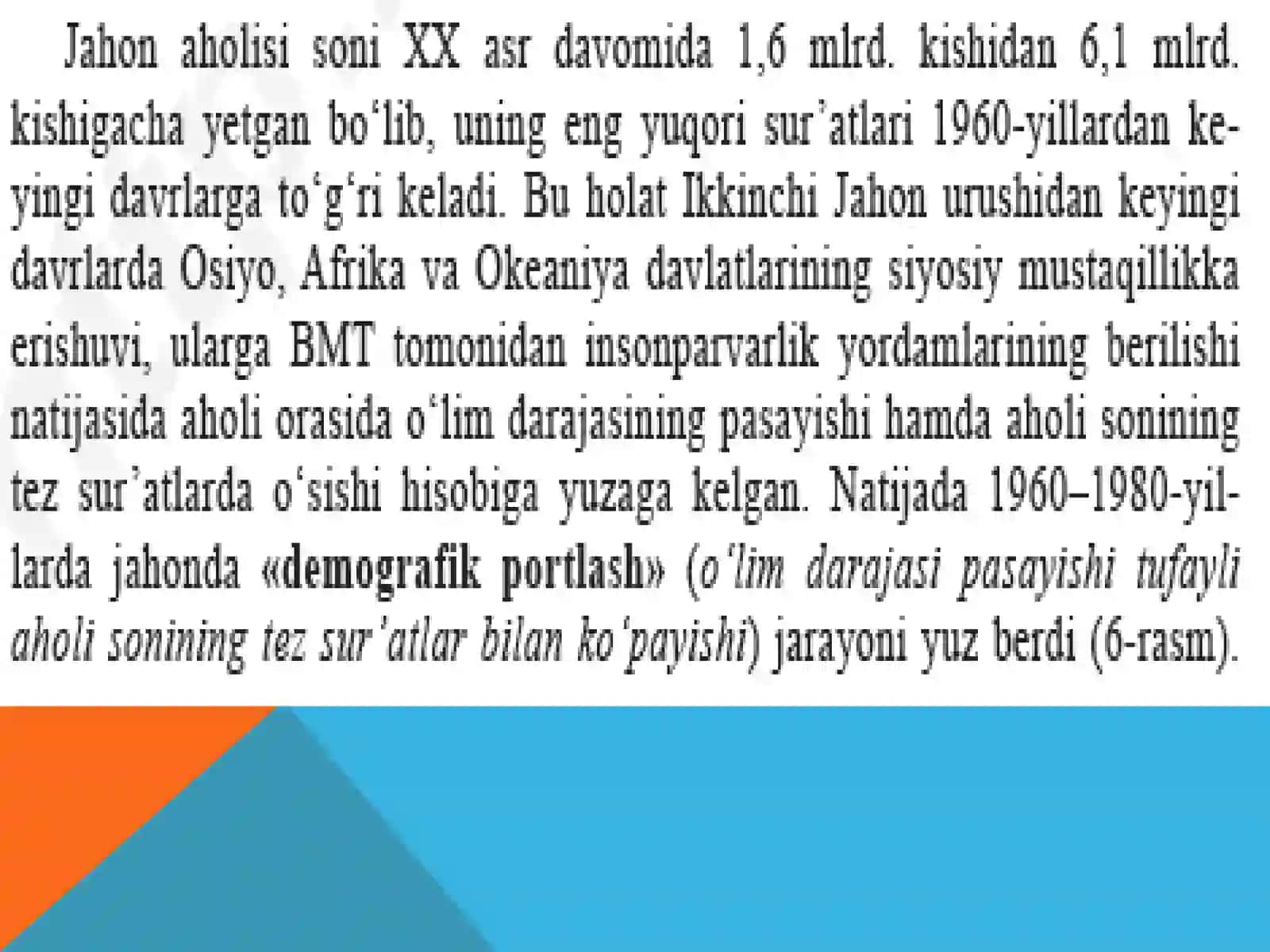 Dunyo aholisi soni, o`sishi va joylashuvi 4