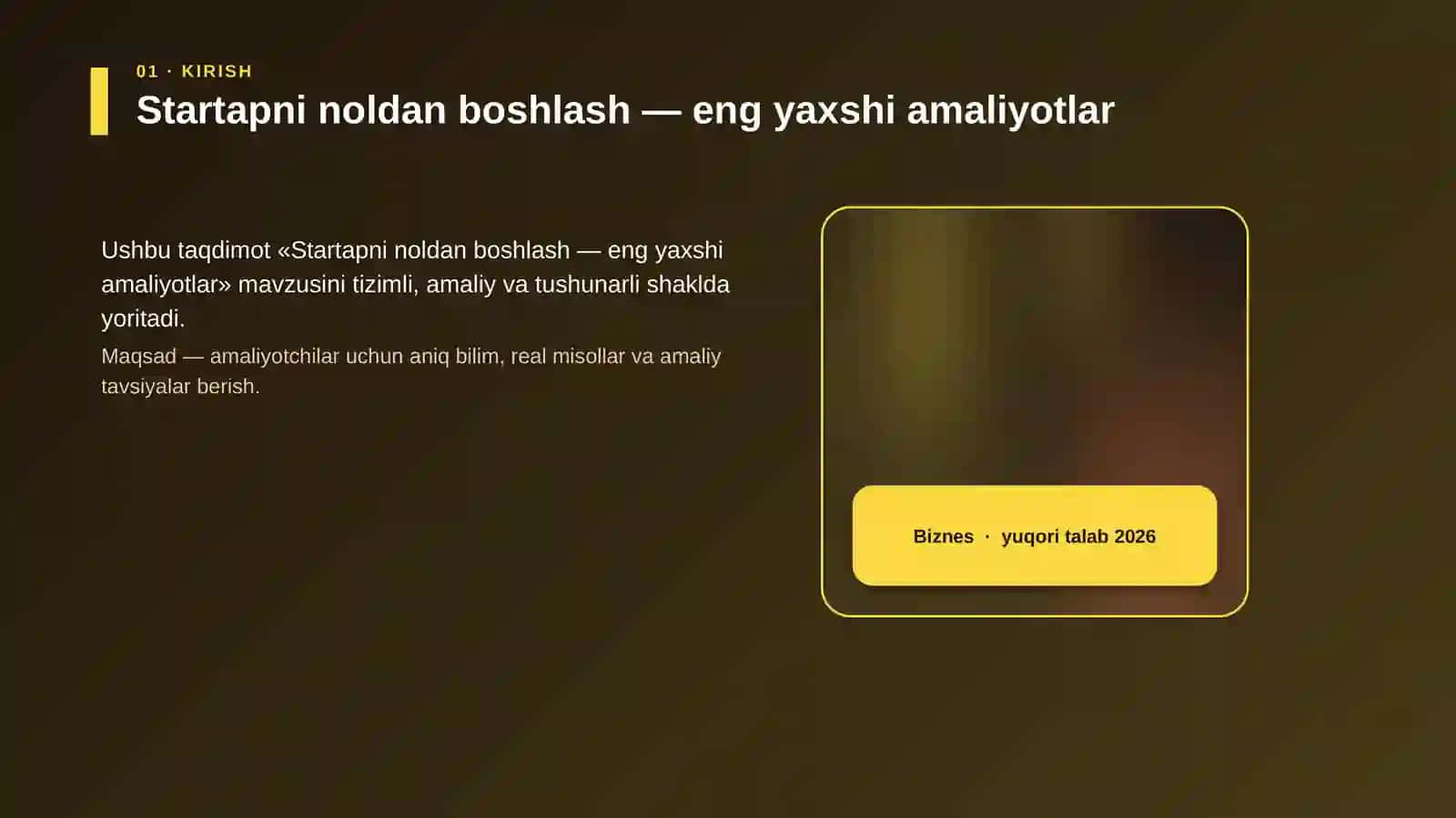 Startapni noldan boshlash 4