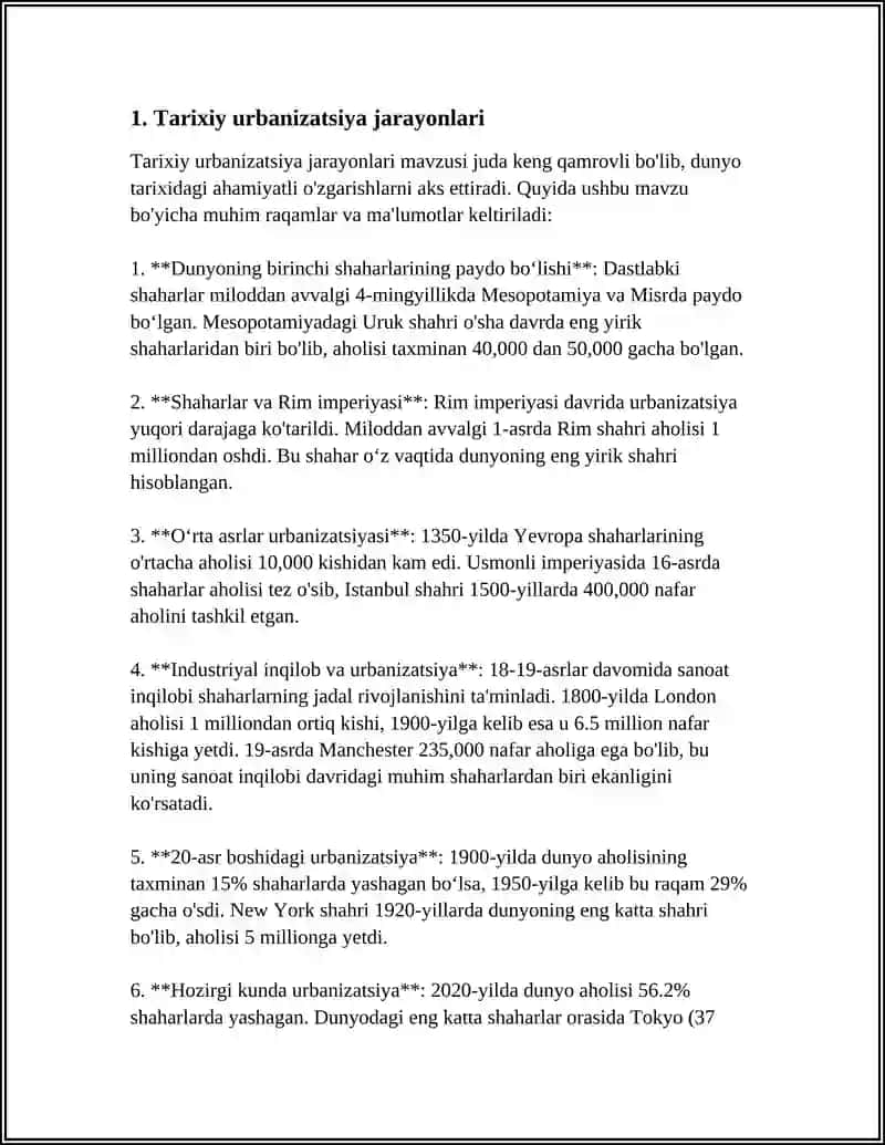 URBANIZATSIYA JARAYONINING RIVOJLANGAN DAVLATLARGA XOS XUSUSIYATLARI 4