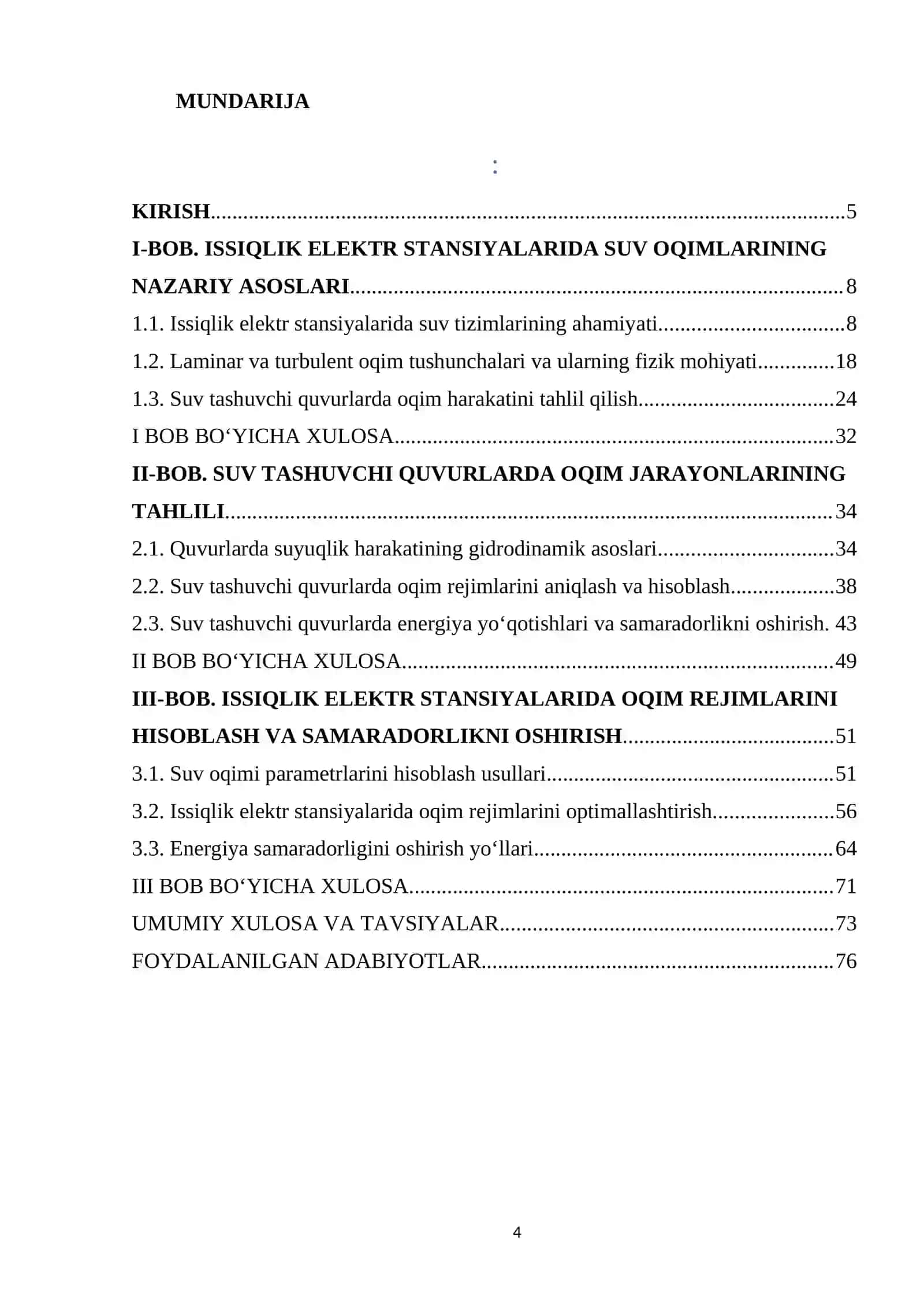 Issiqlik elektr stansiyalarining suv tashuvchi quvurlarida laminar va turbulent oqim o‘tishlarini tahlil qilish 4
