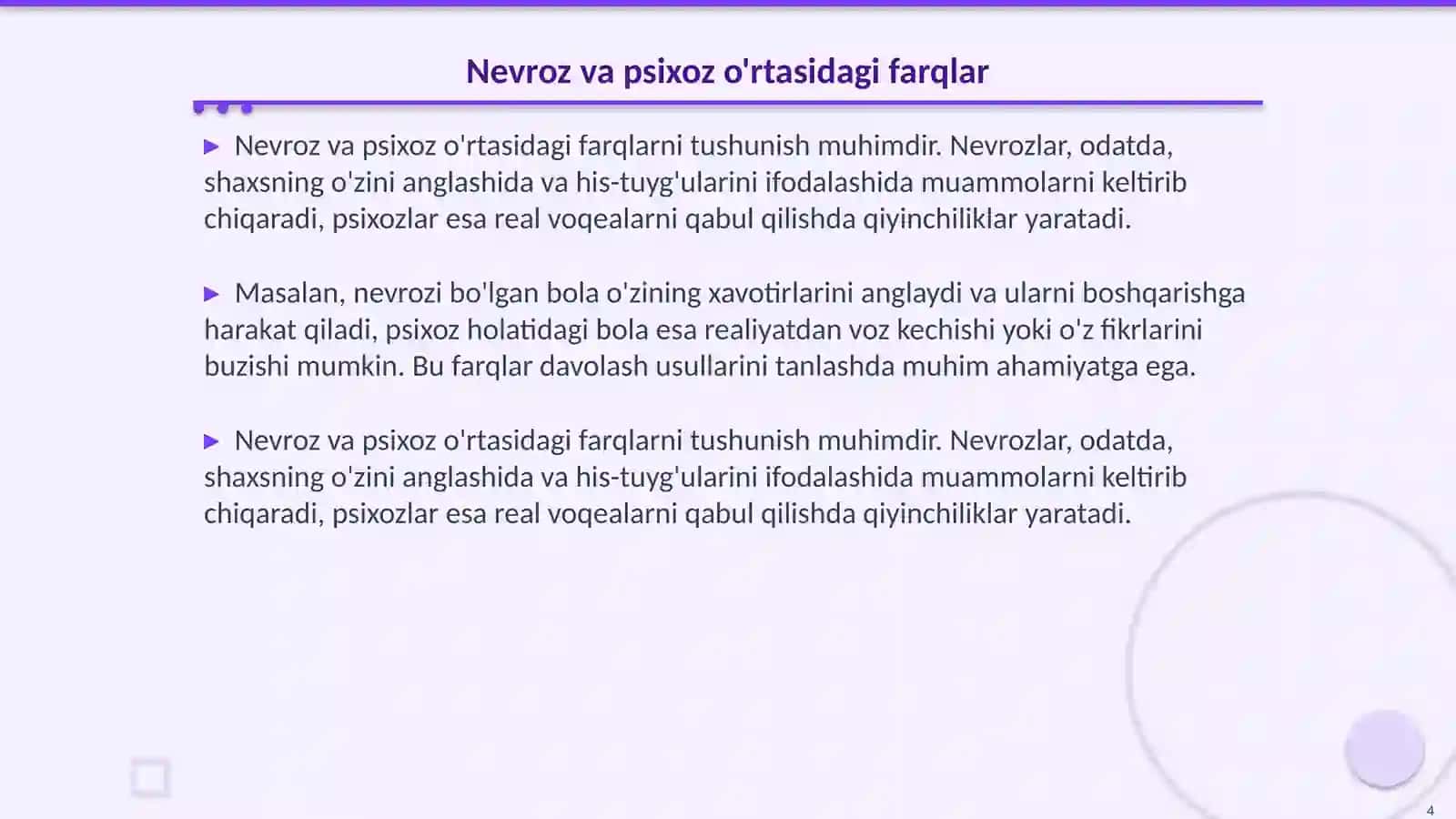 Bolalardagi nevroz va psixoz xolatlari.Psixopatiyalar 4