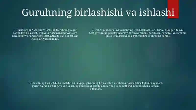 OʻQuv Jamoasini Boshqarishning Psixologik Asoslari 4
