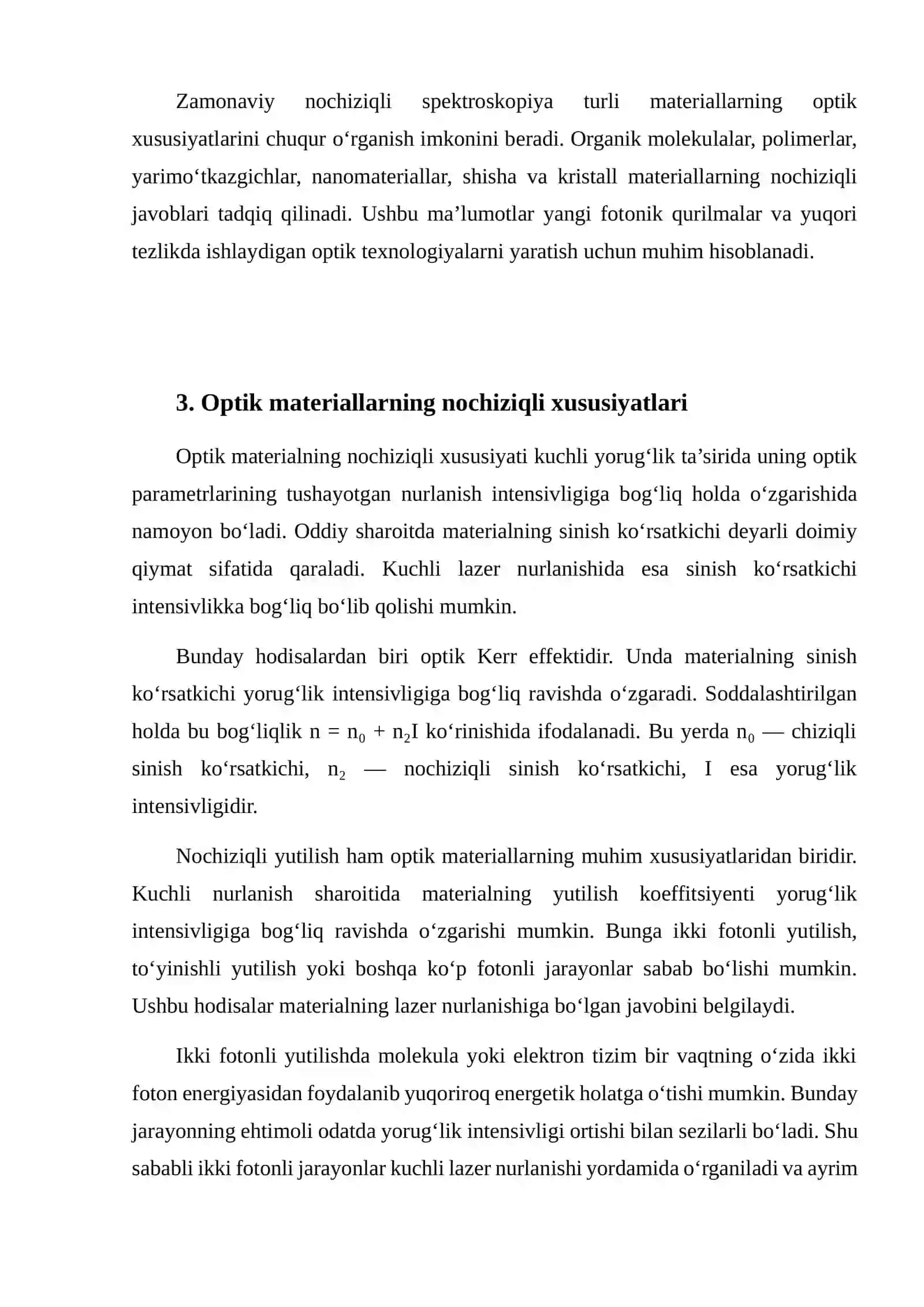 Zamonaviy nochiziqli spektroskopiyasi asoslari 4
