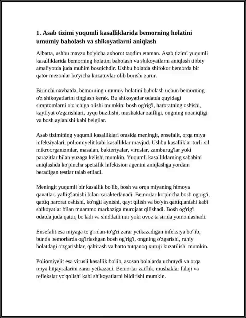 ASAB TIZIMI YUQUMLI KASALLIKLARIDA HAMSHIRALIK ISHI 4