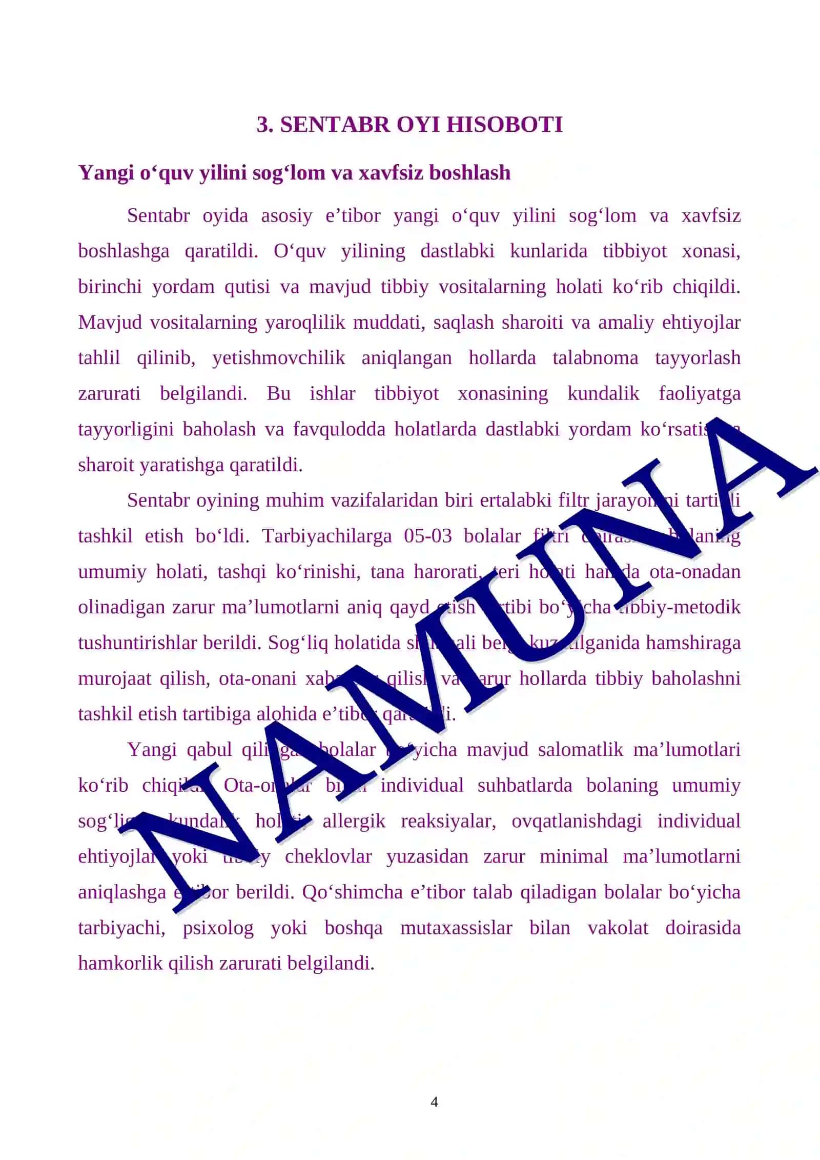 MTT HAMSHIRASINING SENTABR–OKTABR–NOYABR OYLARI UCHUN HISOBOTI 4