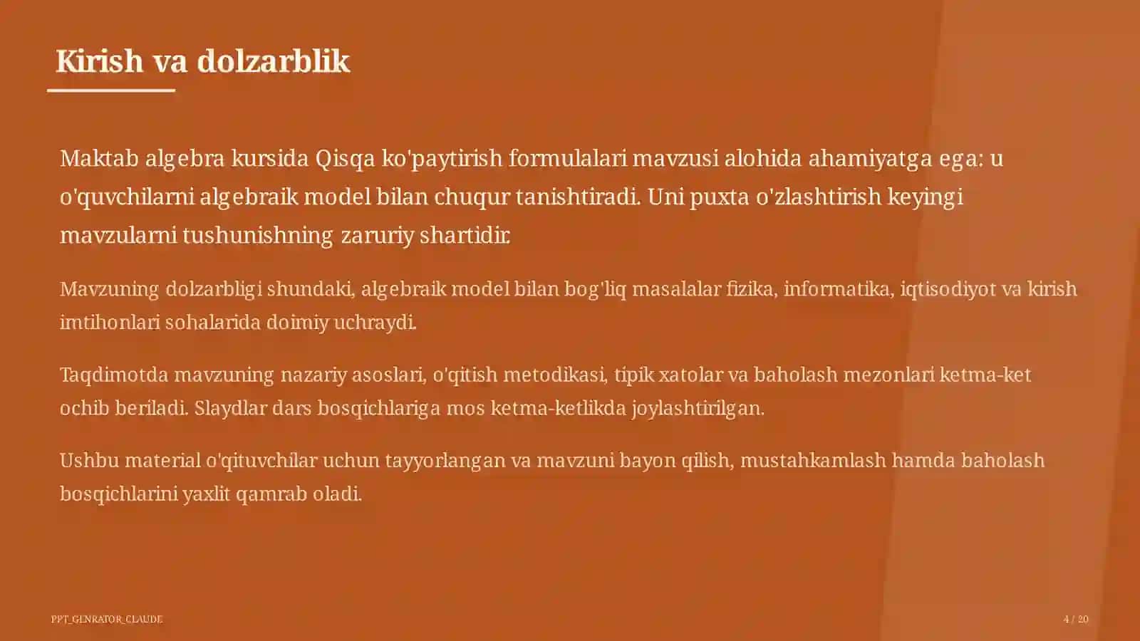 Qisqa ko'paytirish formulalari (7-sinf) 4
