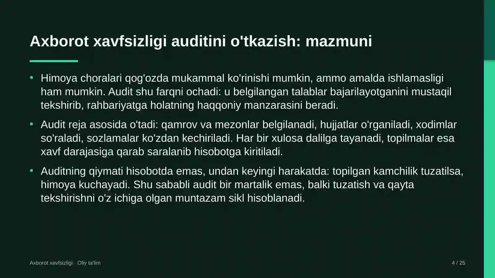 Elektr montaj ishlarida axborot xavfsizligi auditini o'tkazish 4