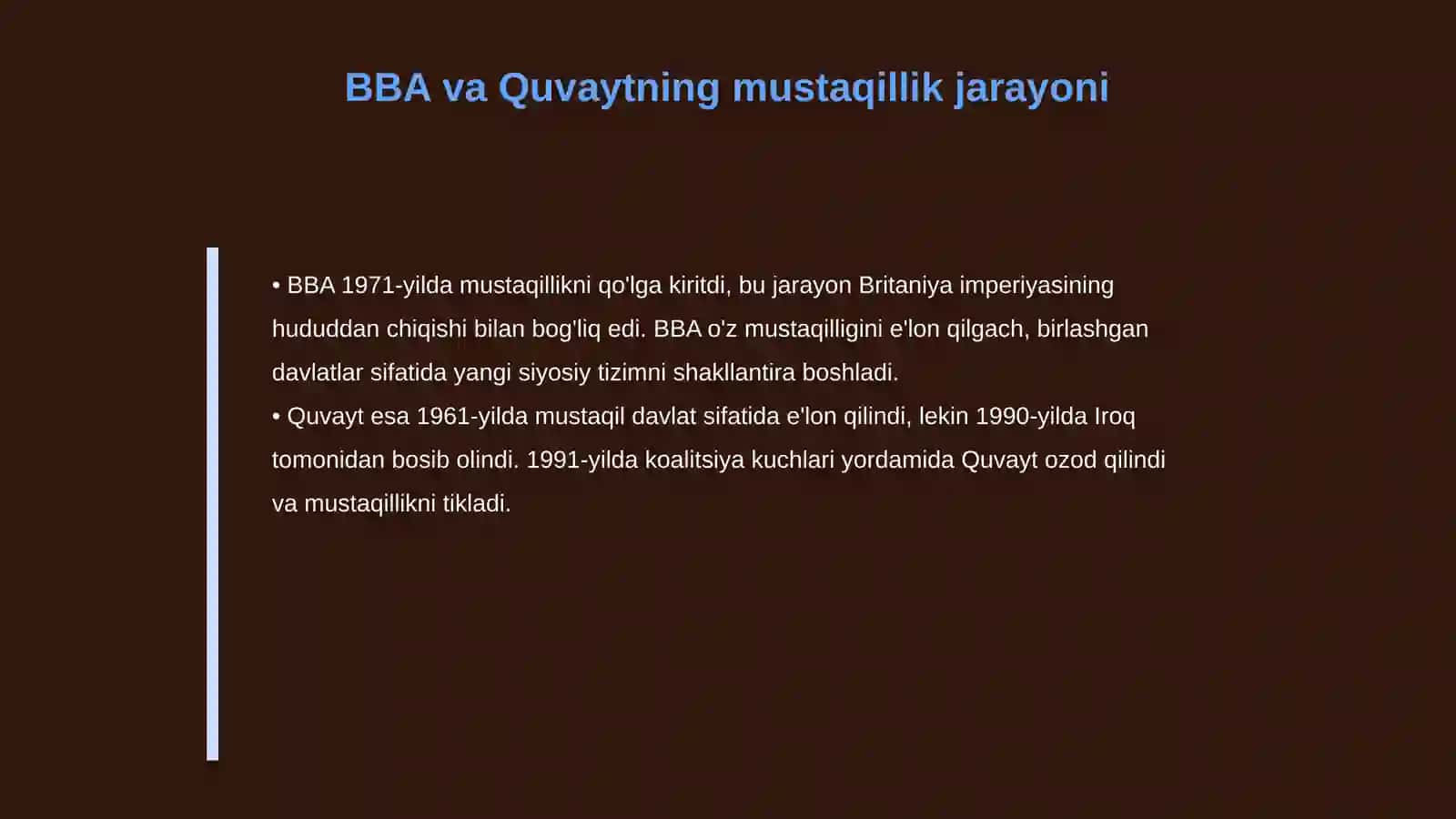 BBA va Quvayt respeblikalari tarix va bugun 4