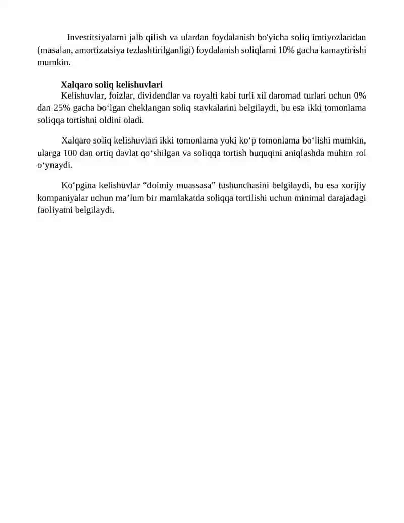 Xorij mamlakatlar kichik biznes sub'ektlarini soliqqa tortishning o'ziga xos xususiyatlari 4
