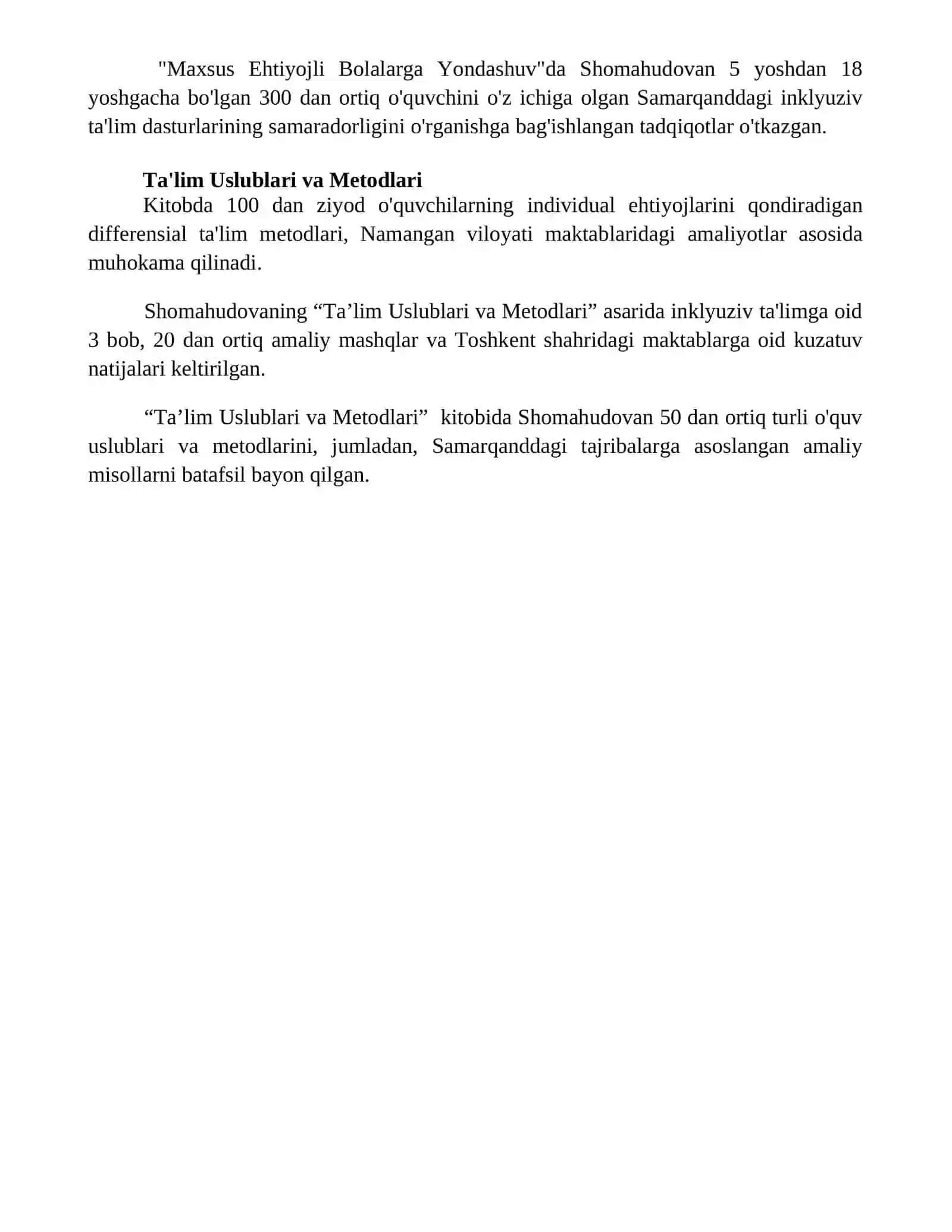 Amaliy Tajriba va Tadqiqotlar 4