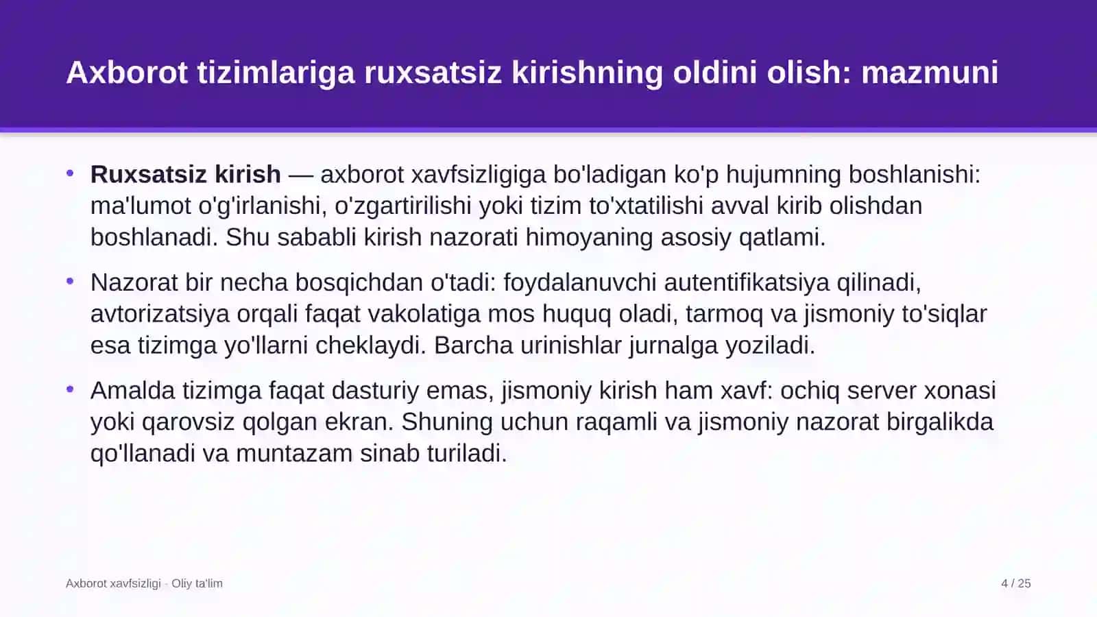 tamaki sanoatida axborot tizimlariga ruxsatsiz kirishning oldini olish 5696 4