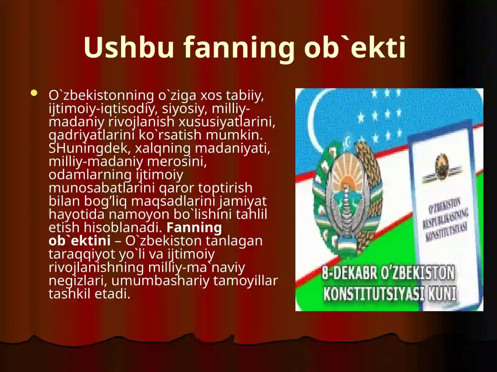 Milliy g’oyafanining predmeti 4