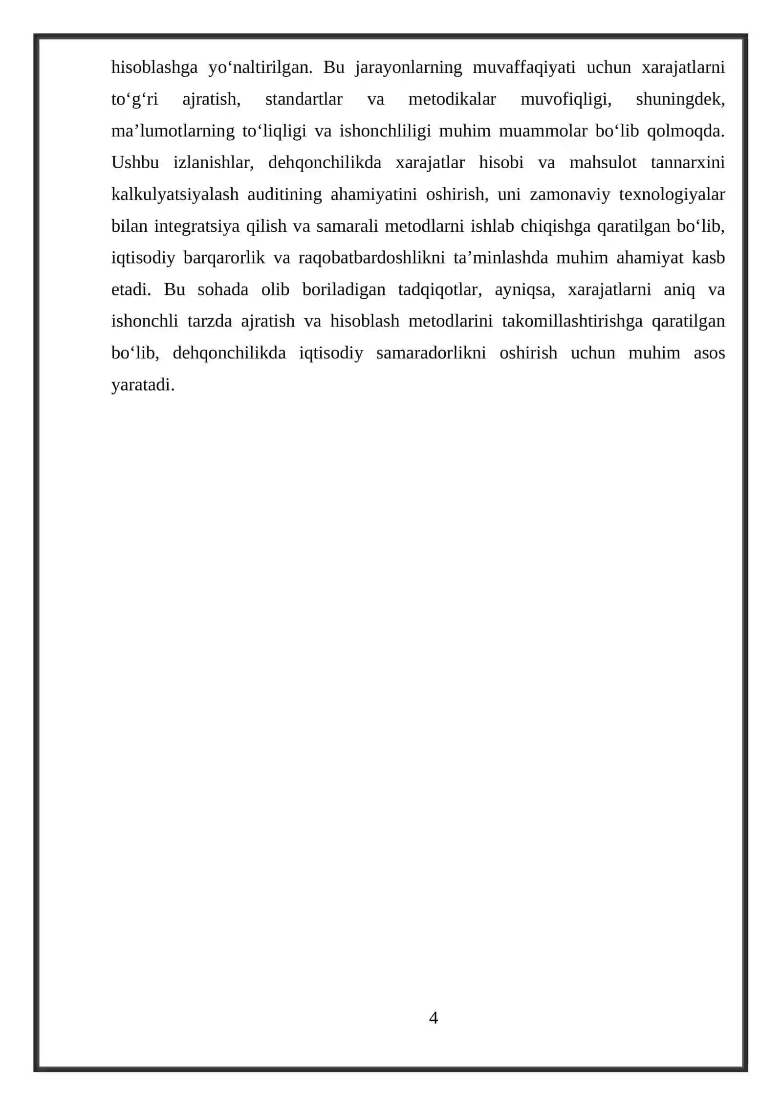 Dehqonchilikda xarajatlar hisobi va mahsulot tannarxini kalkulyatlsiyalash audit 4