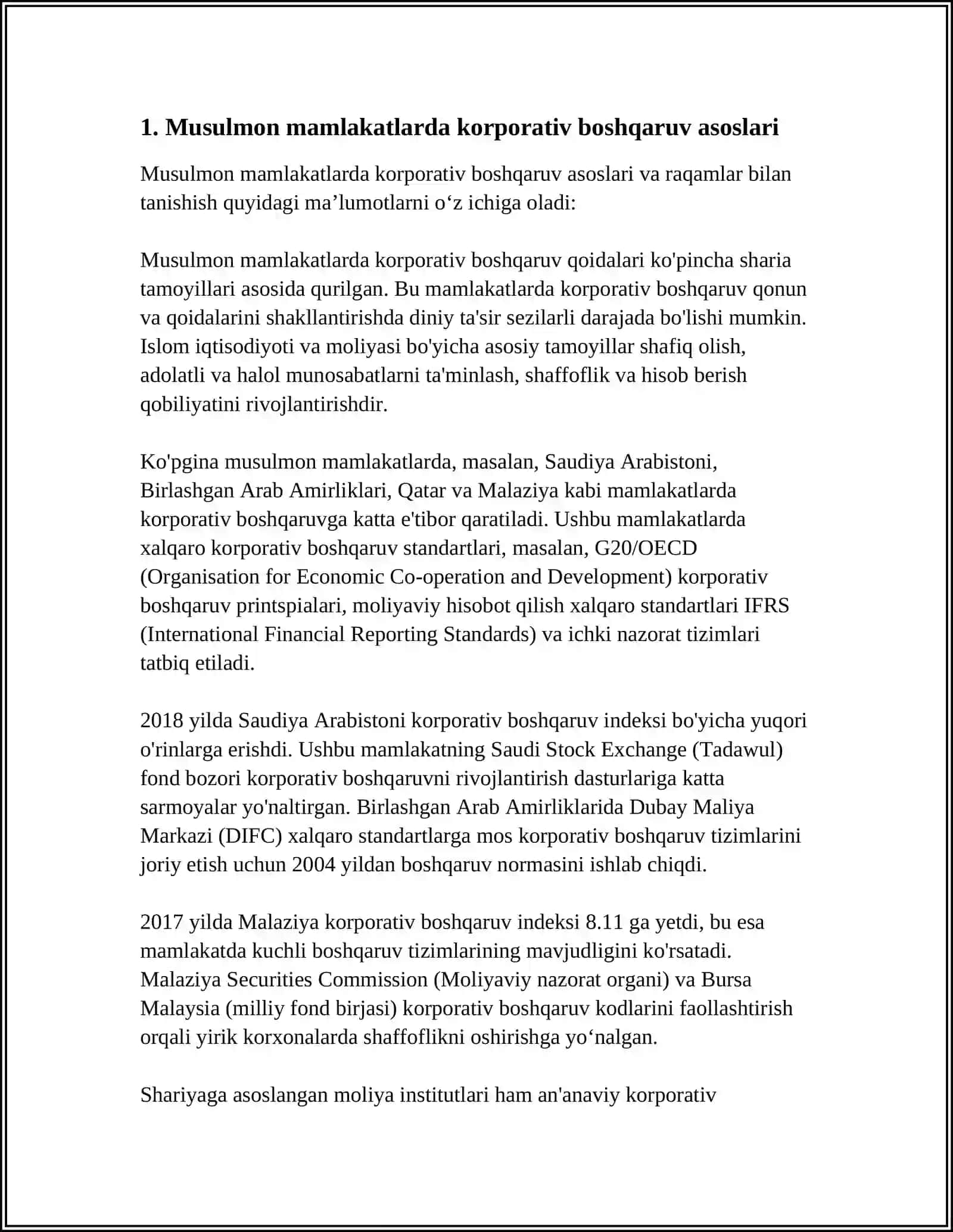 MUSULMON MAMLAKATLARIDA KORPORATIV TASHKILOTLAR 4