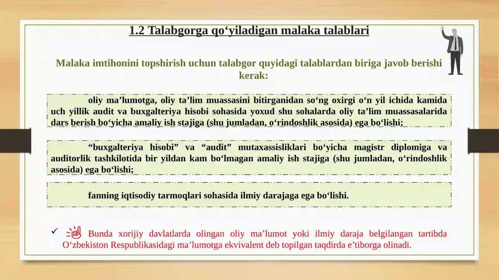Auditor kasbi malaka sertifikati imtihoni va uni o’tkazish 4