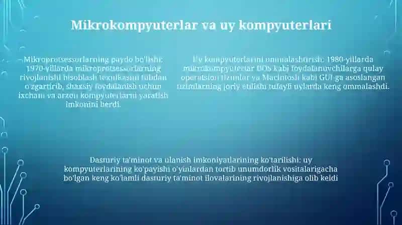 Shaxsiy Kompyuterlarning Avlodlari 4