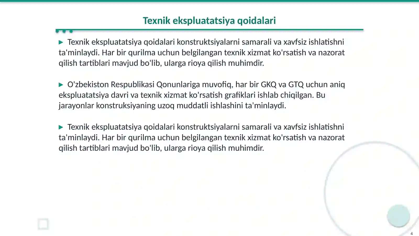 GKQ va GTQ dan qurilgan konstruktsiyalarni texnik ekspluatatsiya qilishning asosiy qoidalari 4