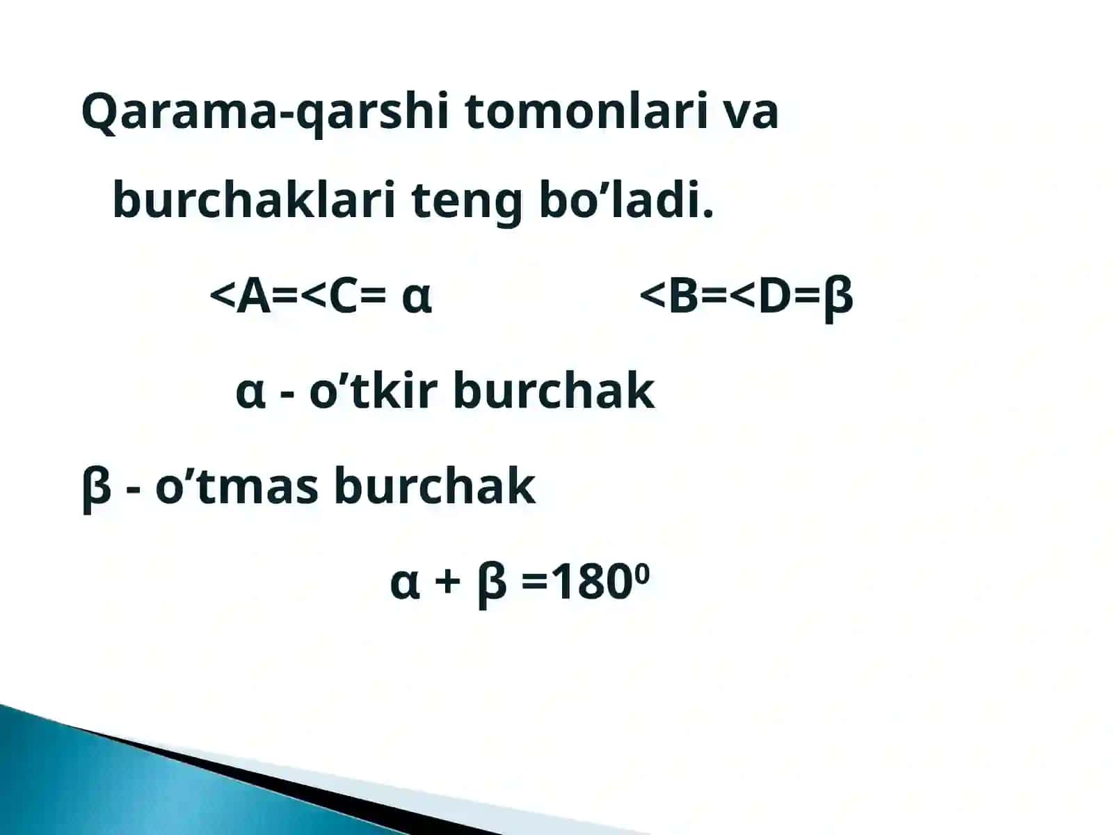 Parallagram tomonlari 4