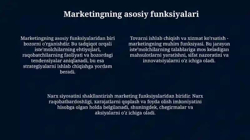 Marketing mohiyati vazifalari va rivojlanish bosqichlari 4