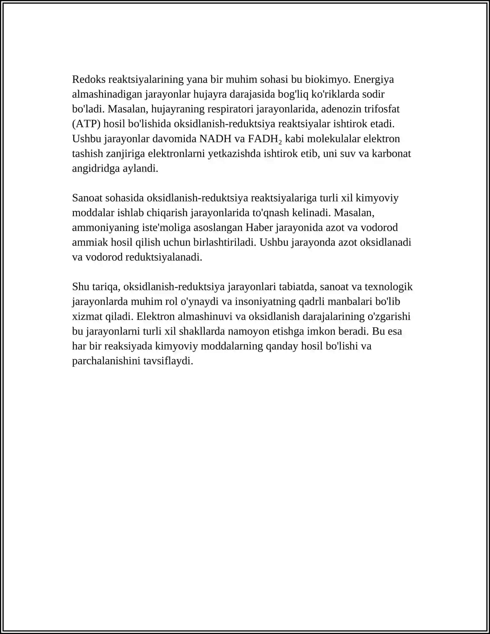 OKSIDLANISH VAQAYTARUVCHILARNING EKVIVALENT MASSASINI ANIQLASH 4