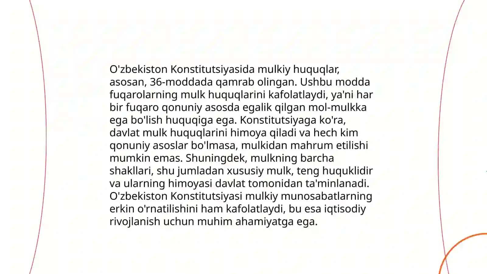 O'zbekistonda mulkiy munosabatlarni tartibga soluvchi rasmiy normalar taxlili 4