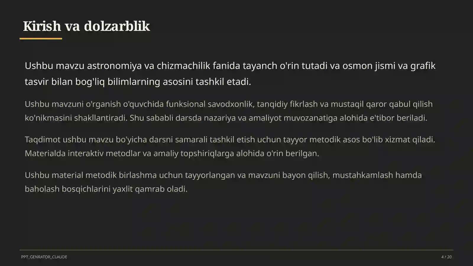 Quyosh sistemasi: sayyoralar va ularning yo'ldoshlari (9-sinf) 4