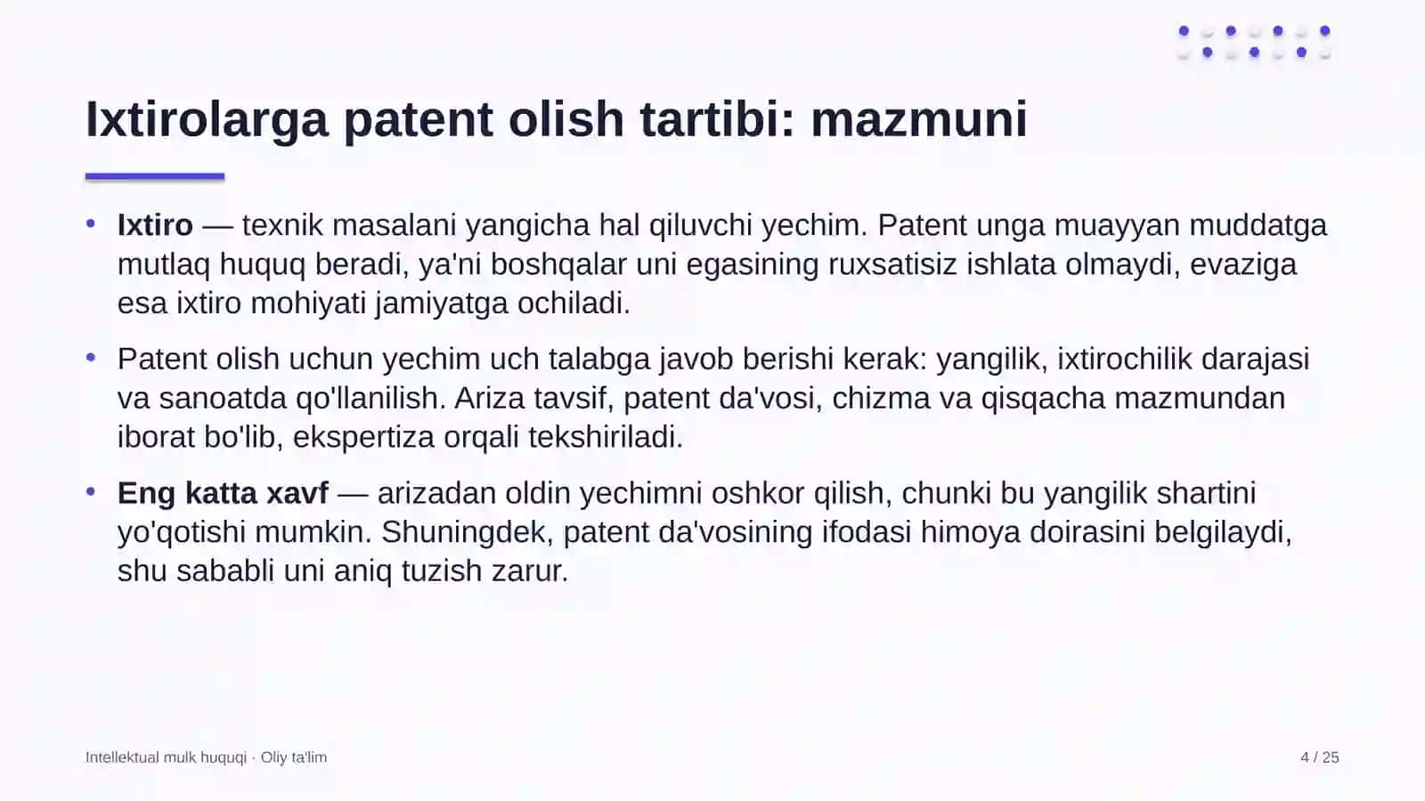 Bulutli xizmatlar provayderlarida ixtirolarga patent olish tartibi 4