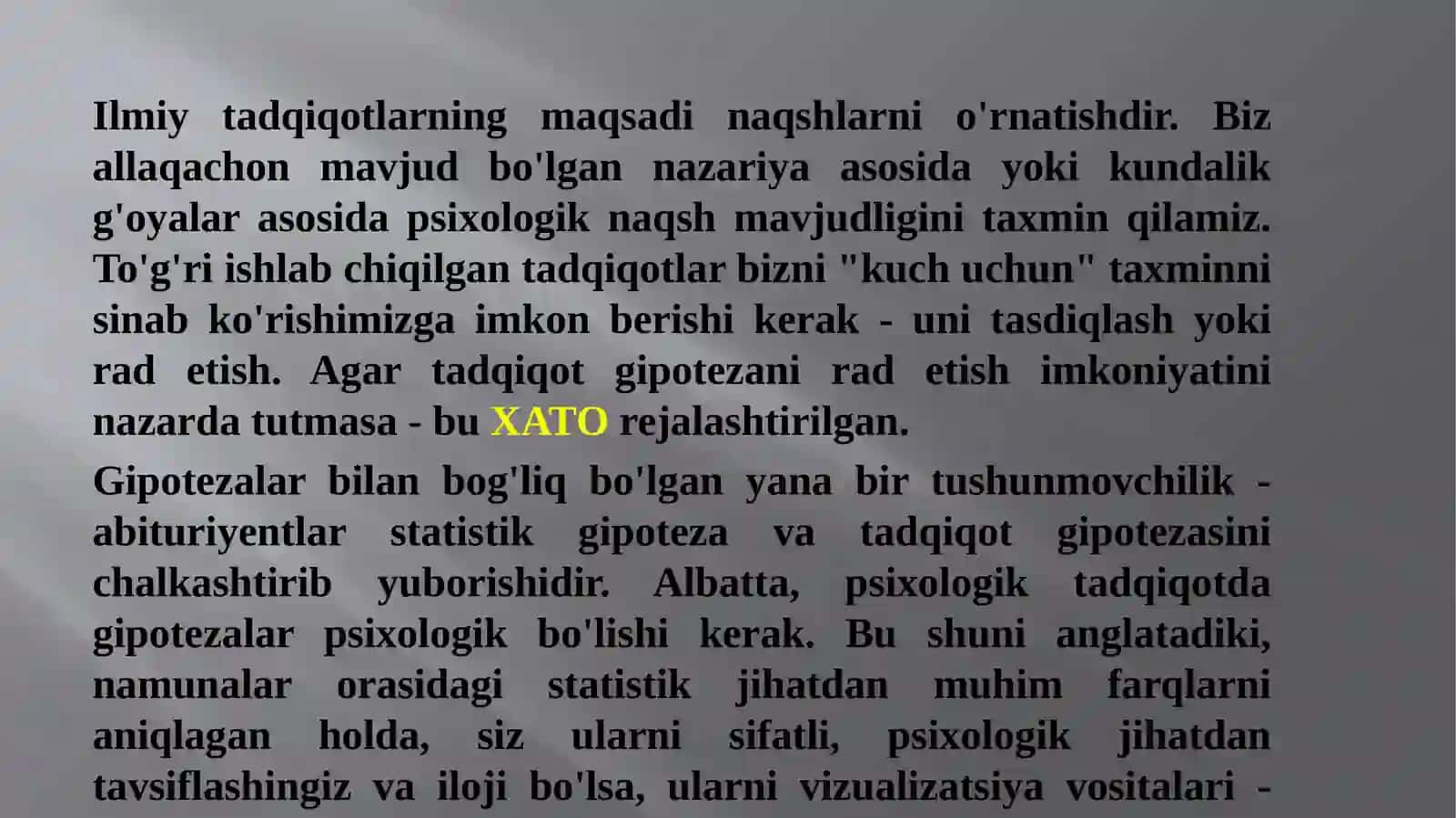 "Gipotezani shakllantirish vositasi" 4