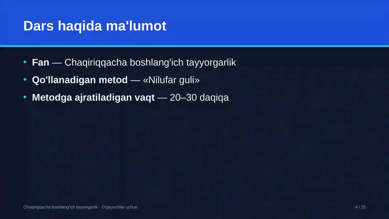 chaqiriqqacha boshlang'ich tayyorgarlik darslarida nilufar guli metodidan foydalanish 5776 4