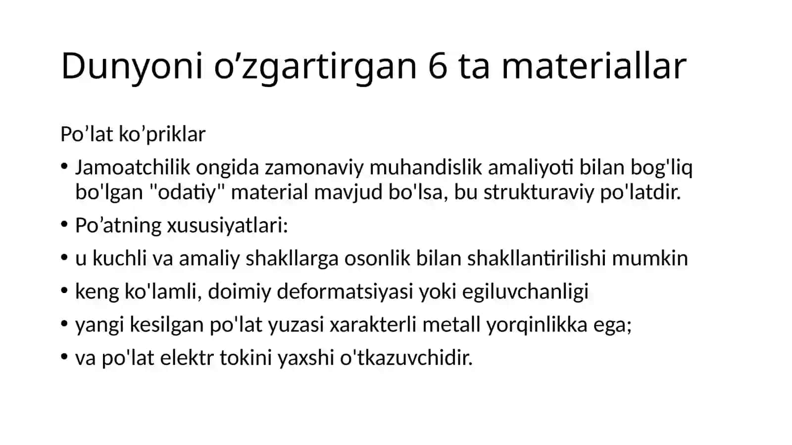 Materiallarning tasnifi 4