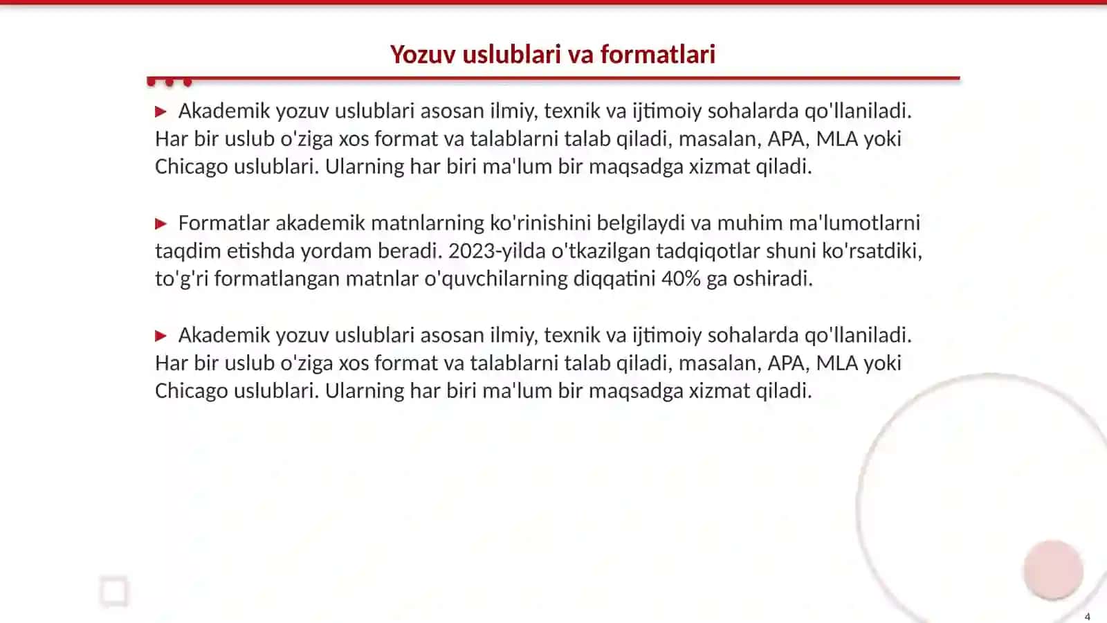 Akademik matinlarni yaratish konikmalarini shakillantirish 4