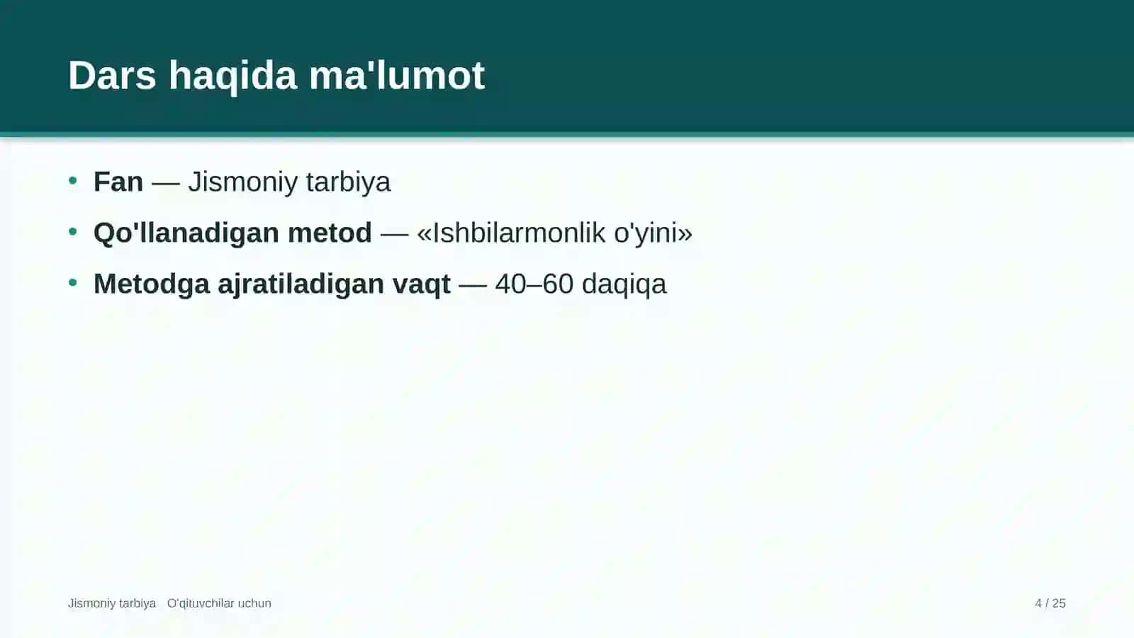jismoniy tarbiya darslarida ishbilarmonlik o'yini metodidan foydalanish 5930 4