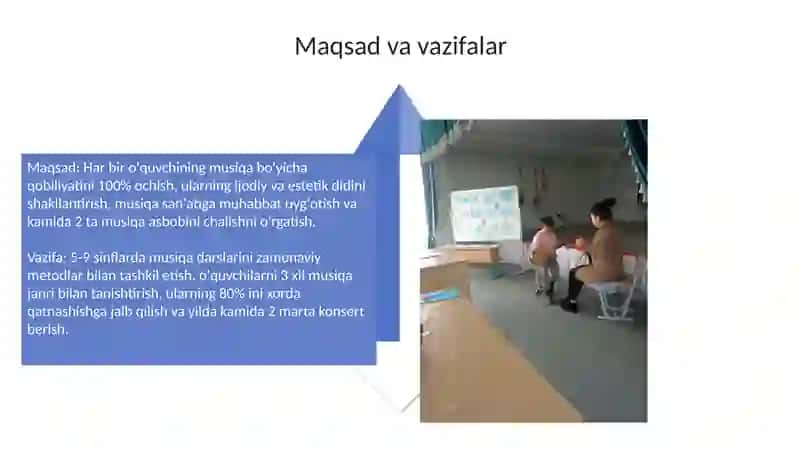 Musiqa fani o'qituvchisi Mamanova O' ning pedagogik kengash uchun tayyorlagan taqdimoti 4