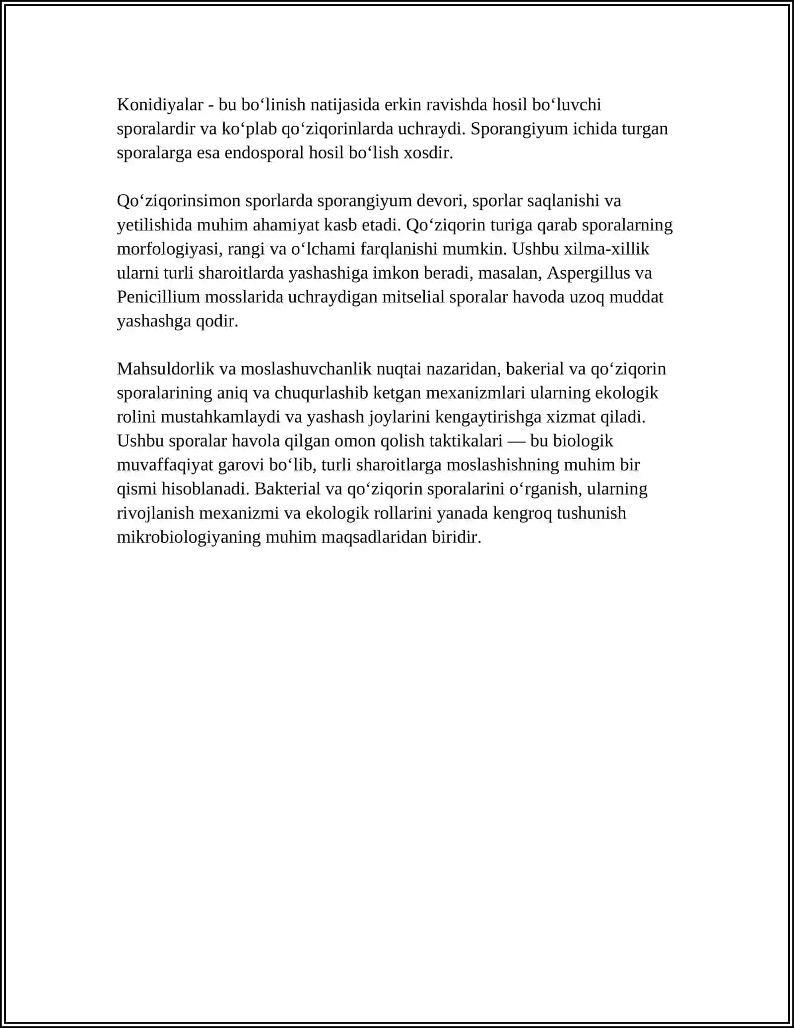 MIKROORGANIZMLARNI DOIMIY BO'LMAGAN STRUKTURA ELEMENTLARI: SPORA, KAPSULA, XIVCHINLAR, KIRITMALAR VA ULARNI O'RGANISH USULLARI 4