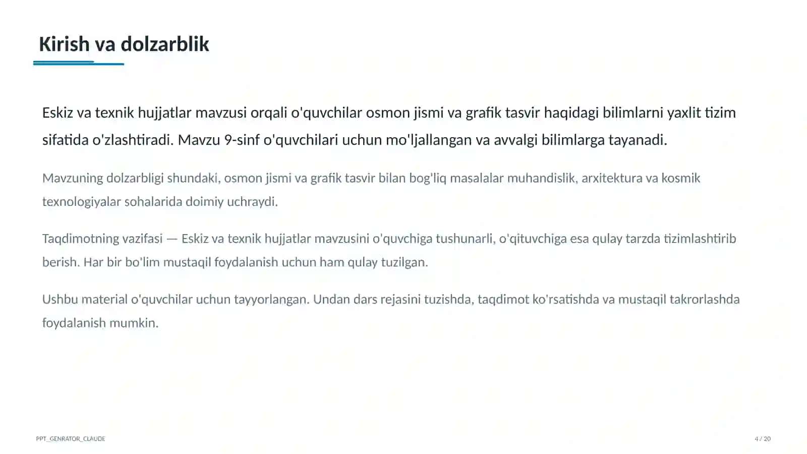 Eskiz va texnik hujjatlar (9-sinf) 4