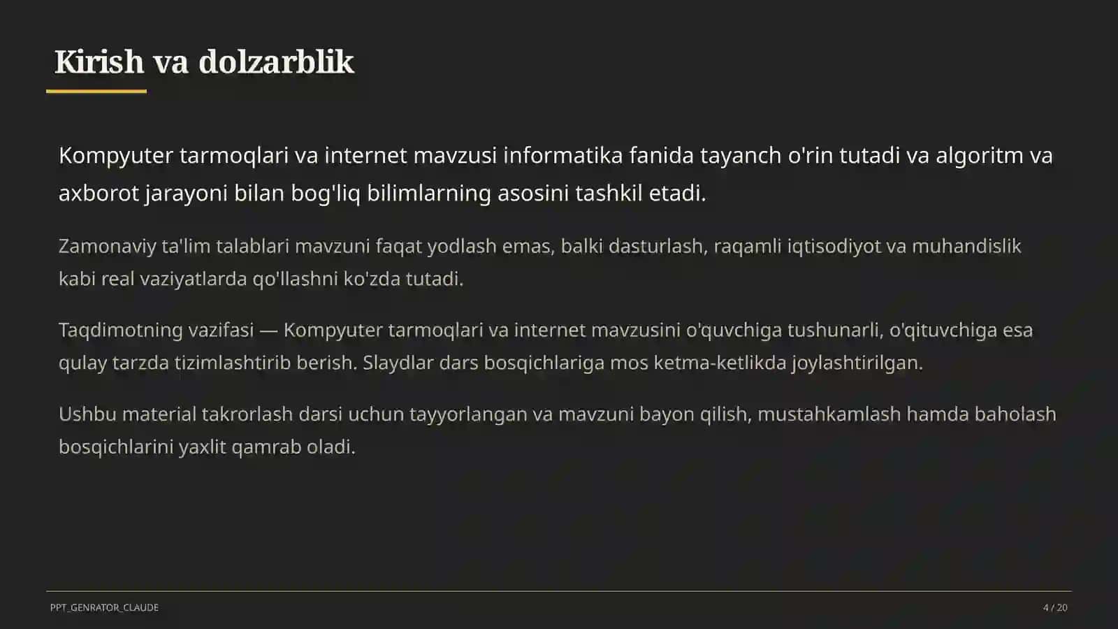 Kompyuter tarmoqlari va internet (9-sinf) 4