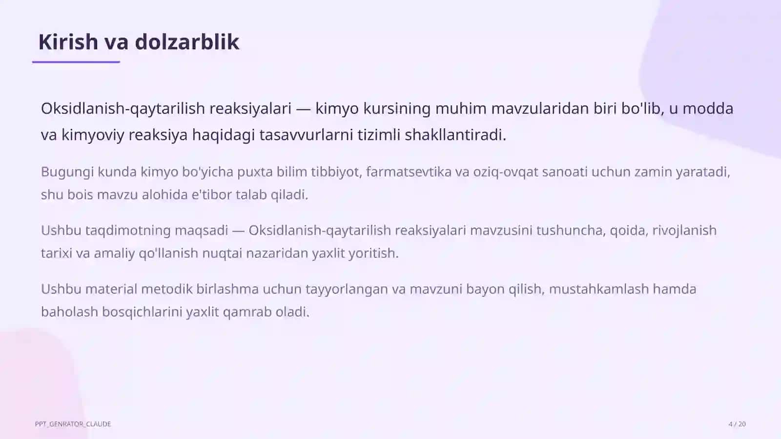Oksidlanish-qaytarilish reaksiyalari (8-sinf) 4