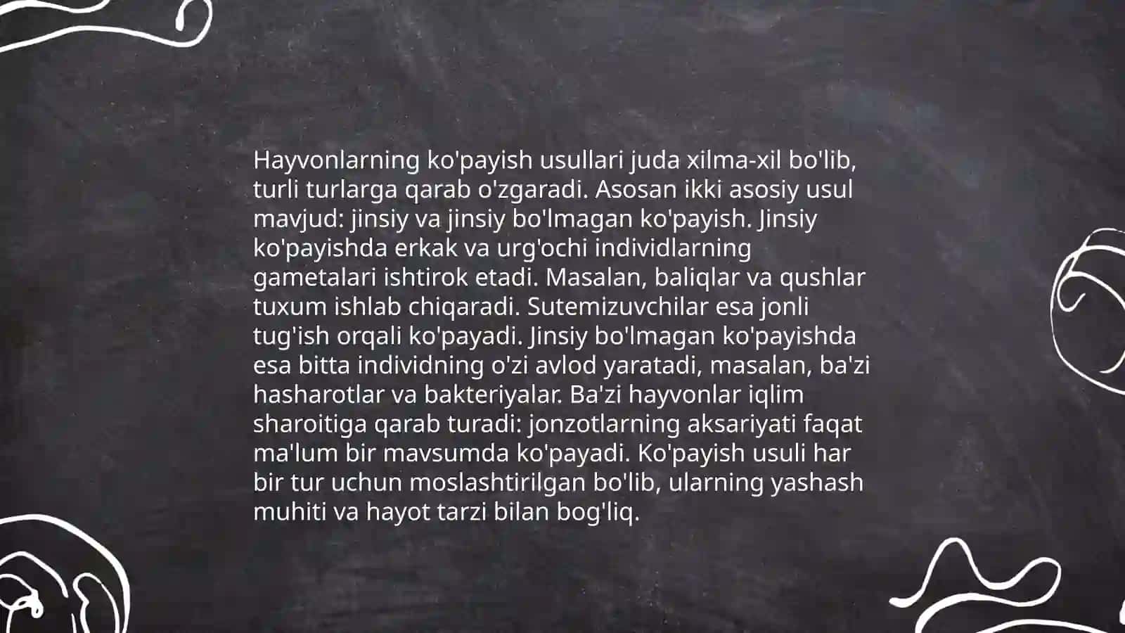 Hayvonot olamining yashash tarzi,ko'payishi va tarqalish turlari 4