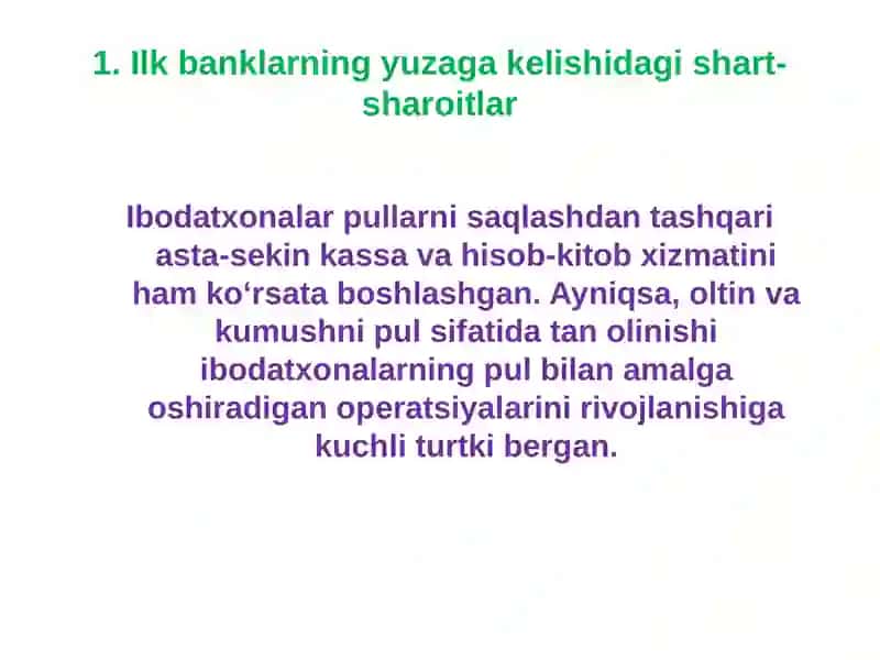 Banklarning kelibchiqishi va bank tizimi 4