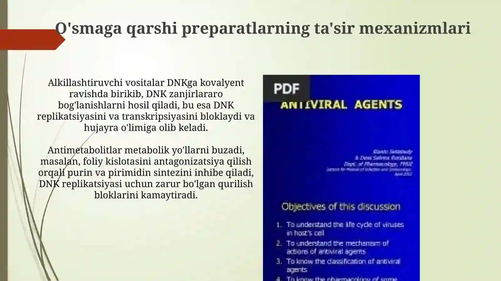 Viruslargava.o'smalargaqarshidorivositalarnita'sirmexanizmi 4